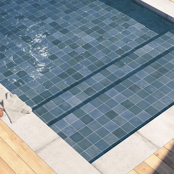 Πλακάκι πισίνας Colonial Blue 15x15 cm Equipe